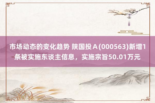 市场动态的变化趋势 陕国投Ａ(000563)新增1条被实施东