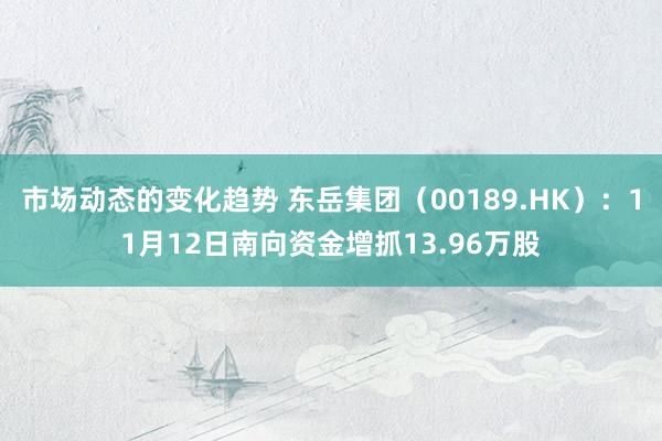 市场动态的变化趋势 东岳集团（00189.HK）：11月12