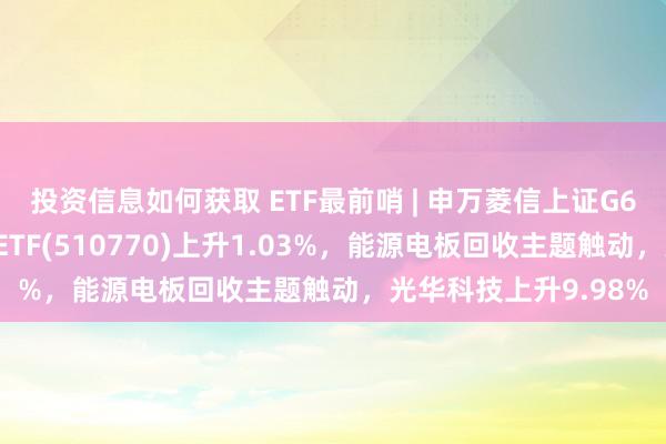 投资信息如何获取 ETF最前哨 | 申万菱信上证G60政策新