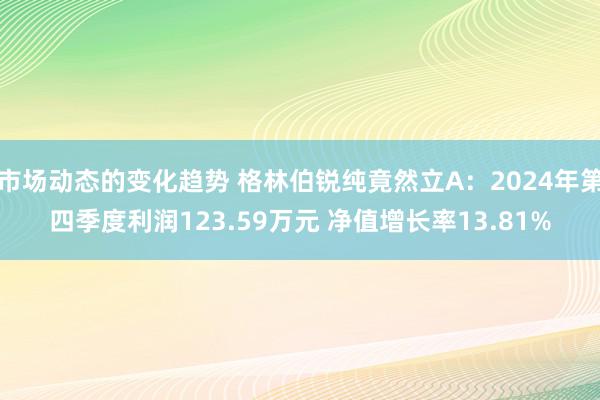 市场动态的变化趋势 格林伯锐纯竟然立A：2024年第四季度利润123.59万元 净值增长率13.81%