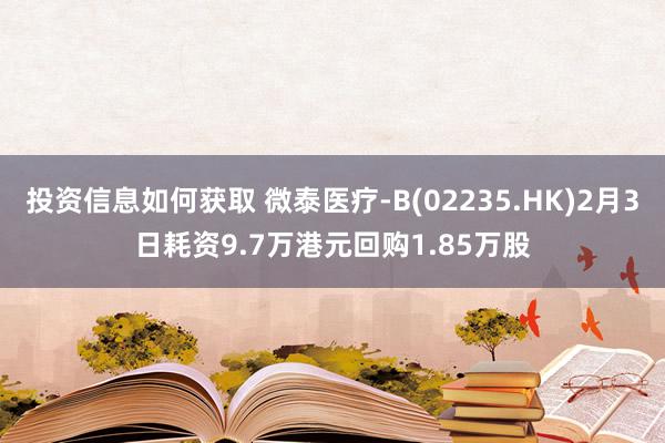 投资信息如何获取 微泰医疗-B(02235.HK)2月3日耗