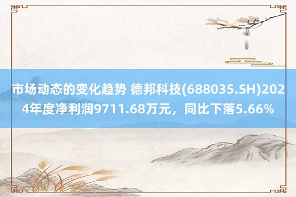 市场动态的变化趋势 德邦科技(688035.SH)2024年度净利润9711.68万元，同比下落5.66%