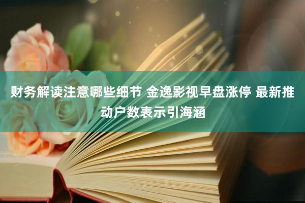 财务解读注意哪些细节 金逸影视早盘涨停 最新推动户数表示引海涵