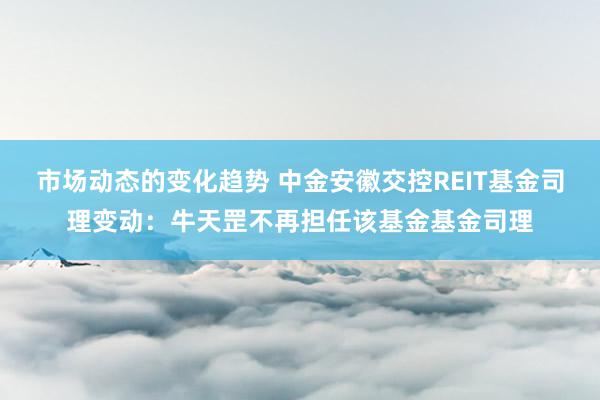 市场动态的变化趋势 中金安徽交控REIT基金司理变动：牛天罡不再担任该基金基金司理